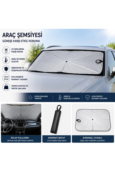 Eco Lounge Foldable Car Windshield Sunshade Umbrella Uv-Proof Automobile Acce...