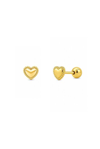 Bijuteria SORELLY Cercei inimă placați cu aur de 14k cu design filetat