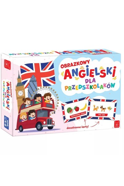 Kangur Joc educativ, invatare engleza, 54 carti ilustrate, 11x17x3cm