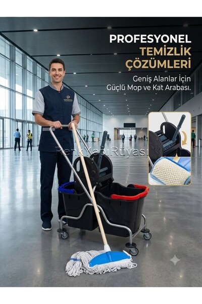 RENK YAPI RÜYASI ÇELİK GÖVDE ENDÜSTRİYEL ÇİFT KOVALI TEKERLEKLİ KAT ARABASI +...