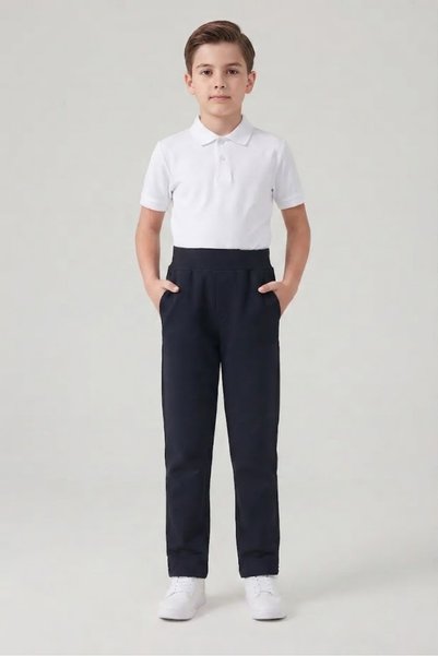 NACAR STORE School Trousers Elastic Ribbed Waist Canvas Children's Trousers