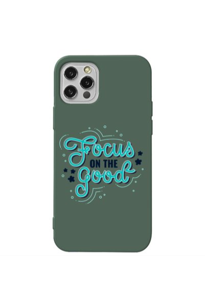 Other Apple iPhone 12 Pro Max Focus On The Good Dark Green Colored Silicone T...