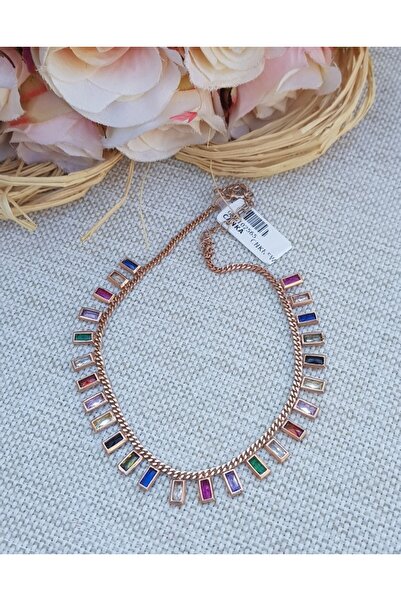 Canka Rose Baget Taş Gümüş Halhal