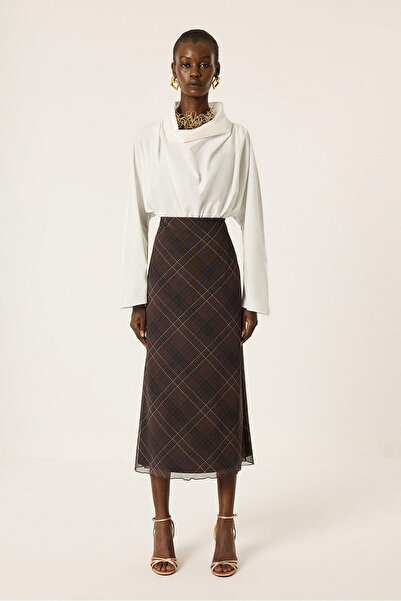 Touché Privé Plaid Skirt with Elastic Waist