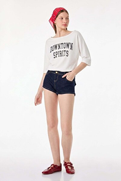 Shopping Shop Patterned boat neck blouse ecru