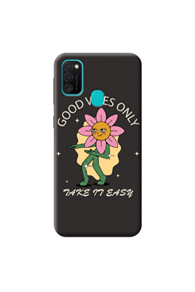 Other Samsung M21 Good Vibes Only Black Colored Silicone TPU Θήκη