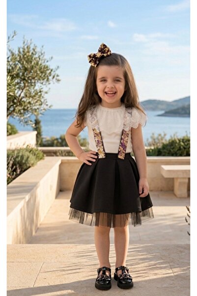 nisaykids Girl's salopet-badi-buckle set