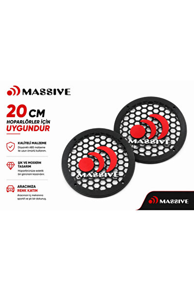 Massive 20cm Hoparlör Kapağı - Logolu Kaliteli Plastik Midrange Hoparlör Kapa...