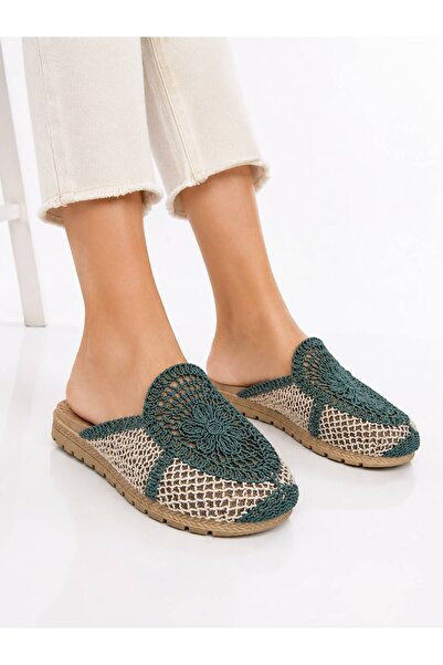 PAPUCUMUN DÜNYASI Women's Straw Knit Daily Travel Slippers Lightweight Comfor...