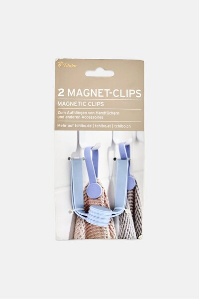 Tchibo 2 Pieces Magnet Clips, Blue
