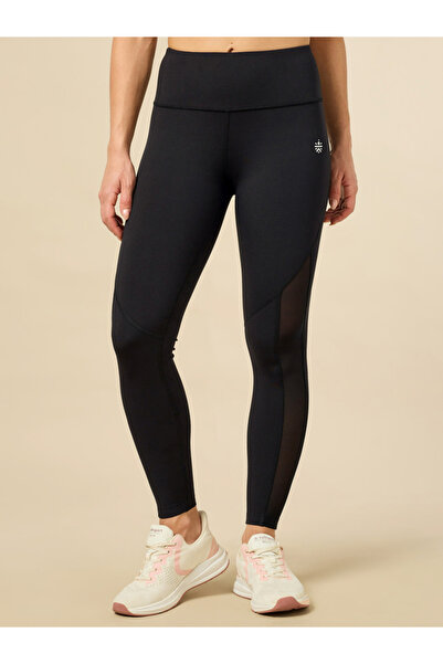 Cult By Styli Women Black Mesh Panel Leggings