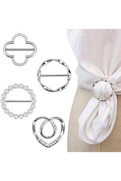 Arabest 4PCS Scarf Loop Clip,T-Shirt Tie Clip Garment Corner Knotted Fastener...