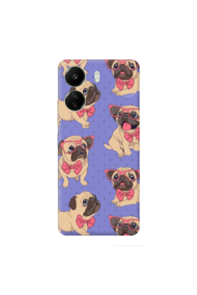 Other Xiaomi Redmi 13C Dog Spectacled Purple Colored Silicone TPU Θήκη