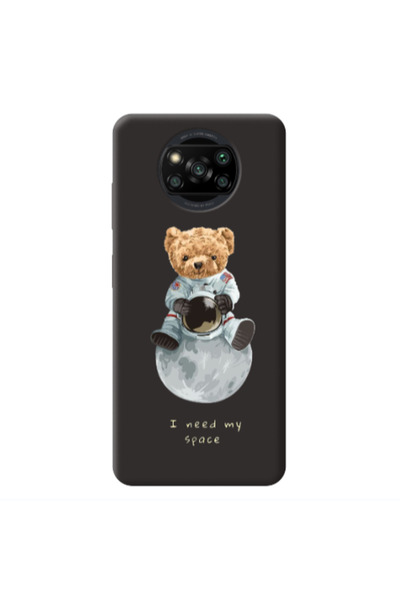 Other Xiaomi Poco X3 /X3 Pro Bear in space Black Colored Silicone TPU Θήκη