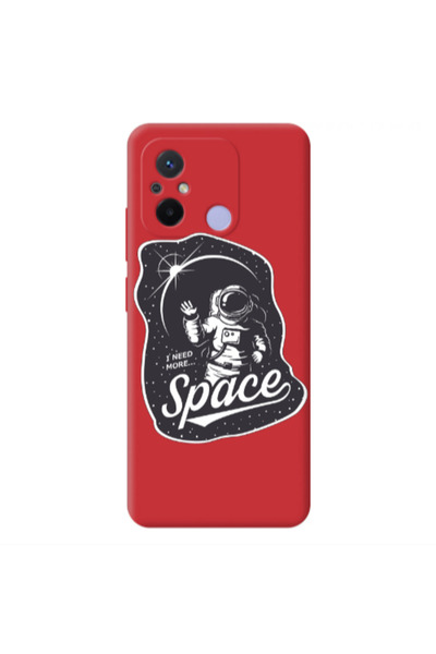 Other Xiaomi Redmi 12C I need more spacee Red Colored Silicone TPU Θήκη