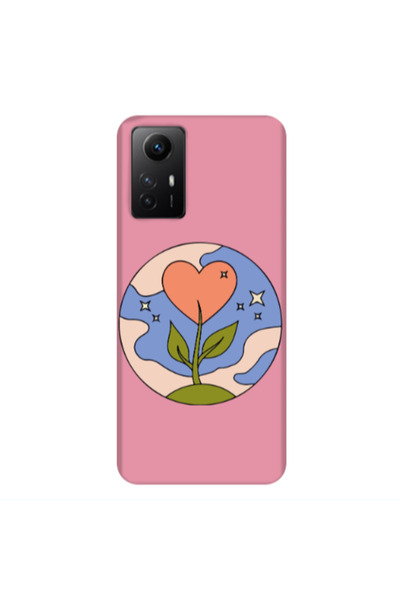 Other Xiaomi Redmi Note 12s Hearted Flower Pink Colored Silicone TPU Θήκη