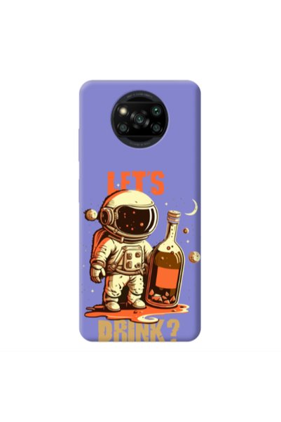 Other Xiaomi Poco X3 /X3 Pro Lets drink Purple Colored Silicone TPU Θήκη