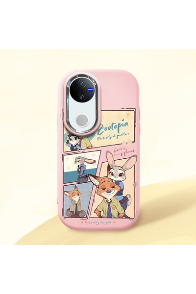 ucuc Vivo V50 Compatible Shock-Absorbing Camera Protected Pink Silicone Case