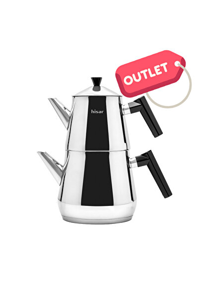 Hisar Heybeli Plus MAXİ Çelik Çaydanlık Siyah **OUTLET**