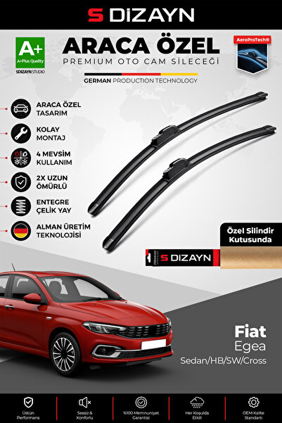 S Dizayn S-Dizayn Fiat Egea Ön Cam Silecek Seti 2015 Üzeri Premium Araca Özel...