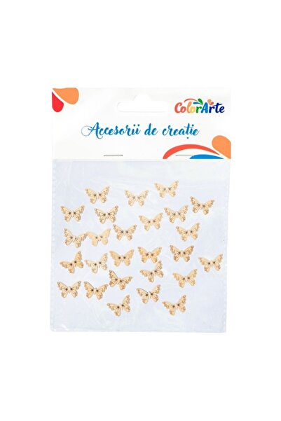 MC Micostore Accesorii creatie - lemn - nasturi, 17x23mm, fluturi, set 25 buc...