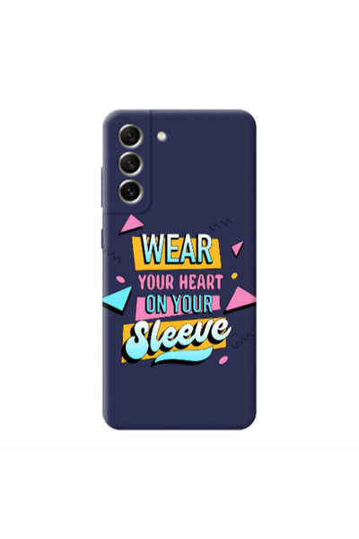 Other Samsung S21 FE Wear Your Heart Dark blue Colored Silicone TPU Θήκη