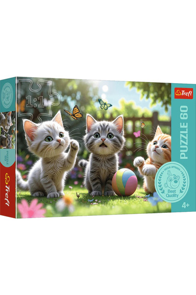 Trefl Pisici Curioase - Puzzle de 60 Piese pentru Micii Exploratori