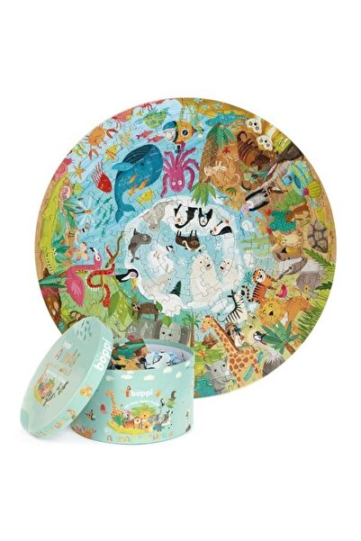 boppi Puzzle rotund, 150 piese, - Animale din intreaga lume