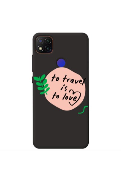 Other Xiaomi Redmi 9c To Travel is to Love Black Colored Silicone TPU Θήκη