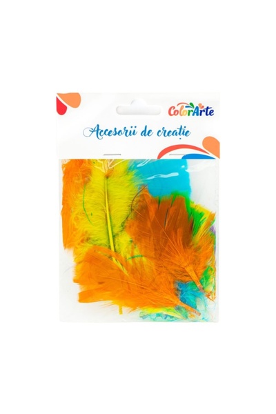 MC Micostore Accesorii creatie - pene colorate, 7-11cm, set 24 buc, Colorarte