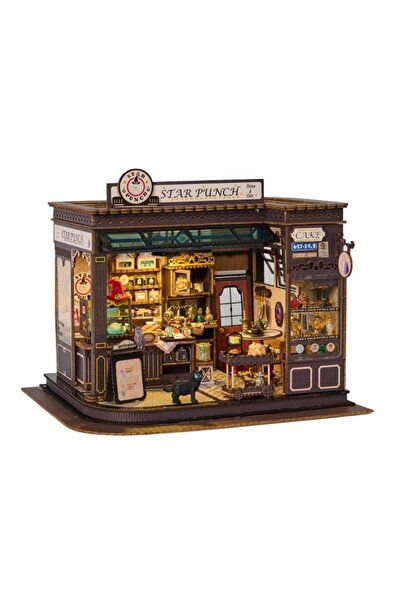 OEM Puzzle 3D din lemn Knowme, Cafeneaua Magica, miniatura detaliata, ilumina...