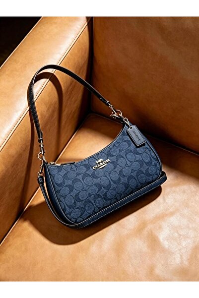 Coach New York Shoulder Bag for Women Denim Blue Crossbody bag Handbag Messag...