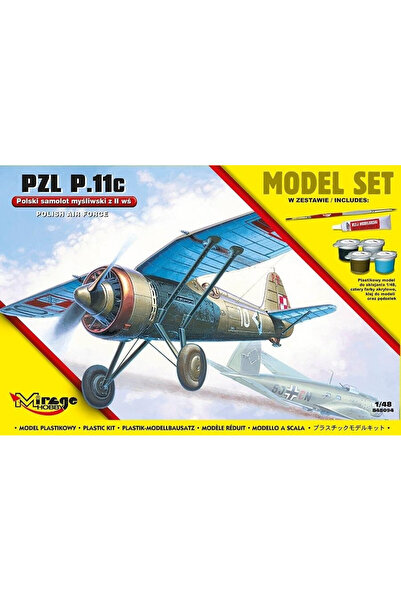 OEM Kit de asamblat PZL P.11c 1:48 - Mirage Hobby, Avion de vânătoare polonez...