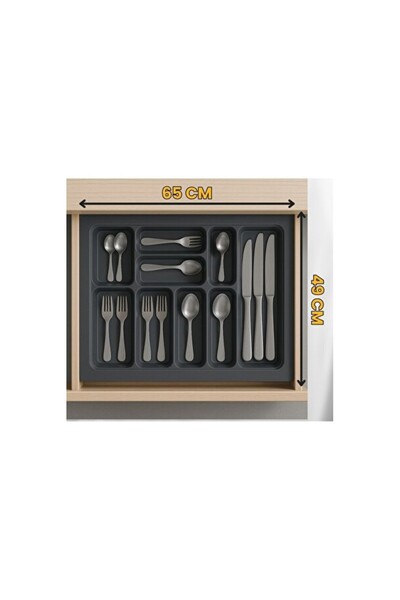 Empressco Stylish 65X49 cm Anthracite Multi-Compartment Storage Solution