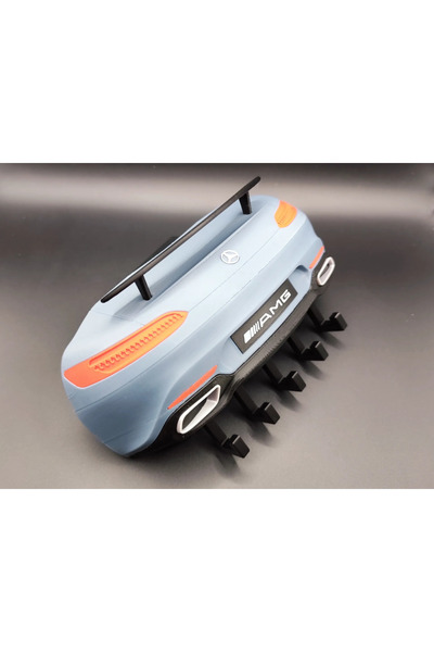 Eva Prints Cuier pentru chei Mercedes-AMG GT, organizator perete, suport chei auto, model decorativ printat 3D, 5 carlige