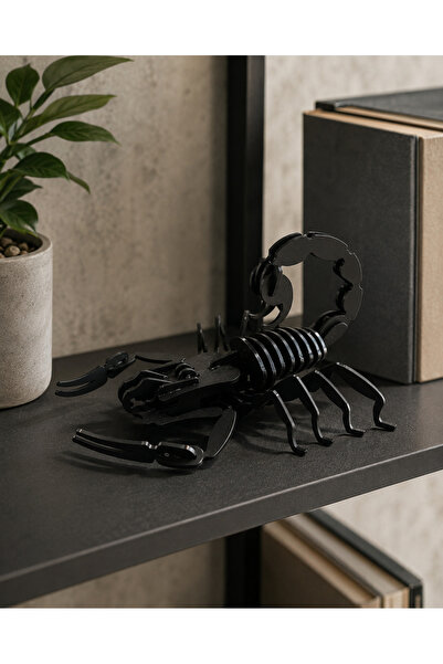 ECO Siyah Metal Akrep Figürü 3D Dekoratif Obje | Masaüstü Raf Ofis Dekoru