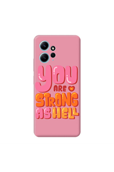 Other Xiaomi Redmi Note 12 4G You are Love Strong Pink Colored Silicone TPU Θήκη