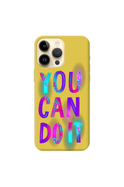Other Apple iPhone 13 Pro Max You Can Doit Yellow Colored Silicone TPU Θήκη