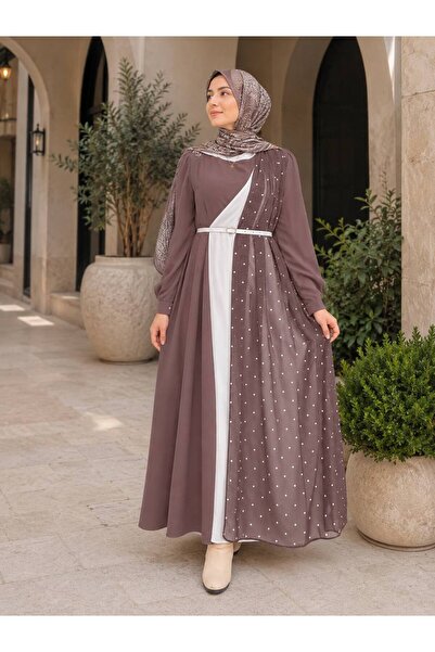 Moda Fatma kristal krep elbise