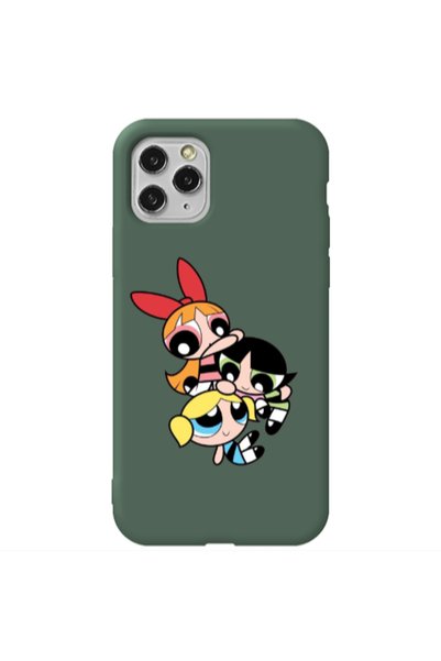Other Apple iPhone 11 Pro Max Powerpuff Dark Green Colored Silicone TPU Θήκη