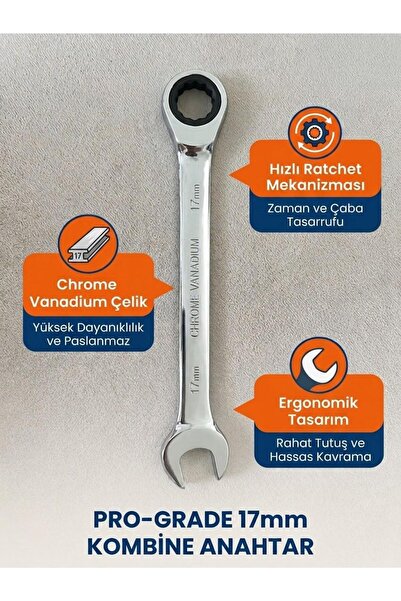 CHROME VANADIUM CIRCIR KOMBİNE ANAHTAR 17MM