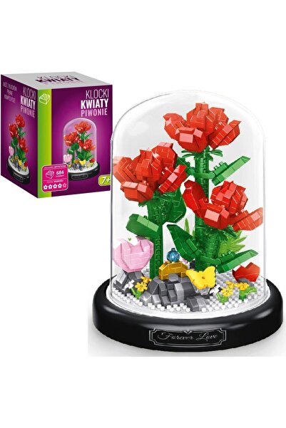 Artyk Set constructie Piwonie sub clopot, cu clopot transparent, 684 piese, m...