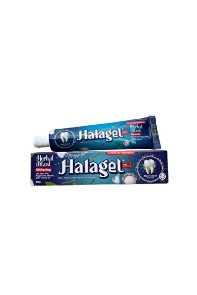 Halagel هيربال بلاست 80 جرام (مبيض) - معجون أسنان خالٍ من الفلورايد