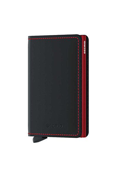 Secrid Slimwallet Matte Cüzdan, Siyah-Kırmızı