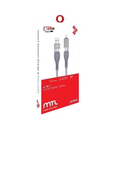peltech 4 In 1 Hasır Hızlı Şarj Ve Macbook Tablet Telefon Şarj Data Kablosu 1 Metre 128w