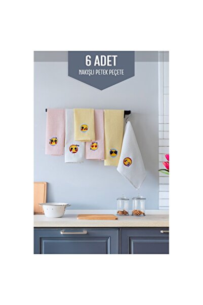 Empressco Colorful Emoji Patterned 40X60 cm 100% Cotton Kitchen Towel Set