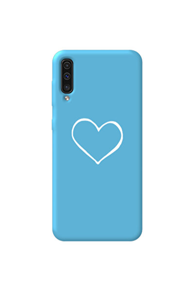 Other Samsung A70 White heart Blue Colored Silicone TPU Θήκη