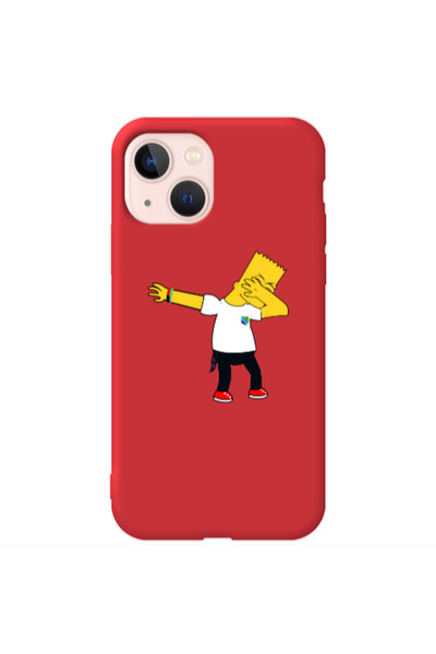 Other Apple iPhone 13 Simpsons2 Red Colored Silicone TPU Θήκη