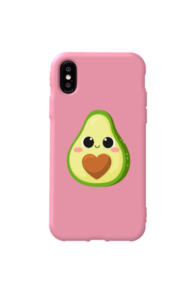 Other Apple iPhone Xs Max Baby avocado Pink Colored Silicone TPU Θήκη
