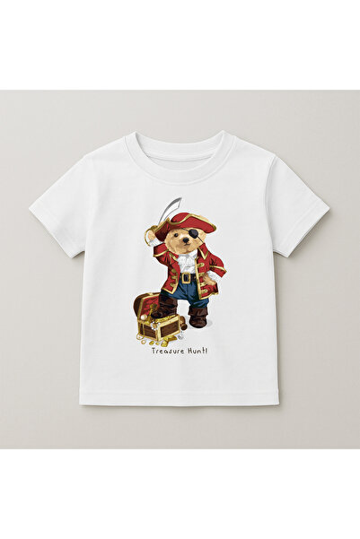 SVART WEAR Teddy Bear Printed Crew Neck Cotton Short Sleeve Kids & Youth T-Shirt